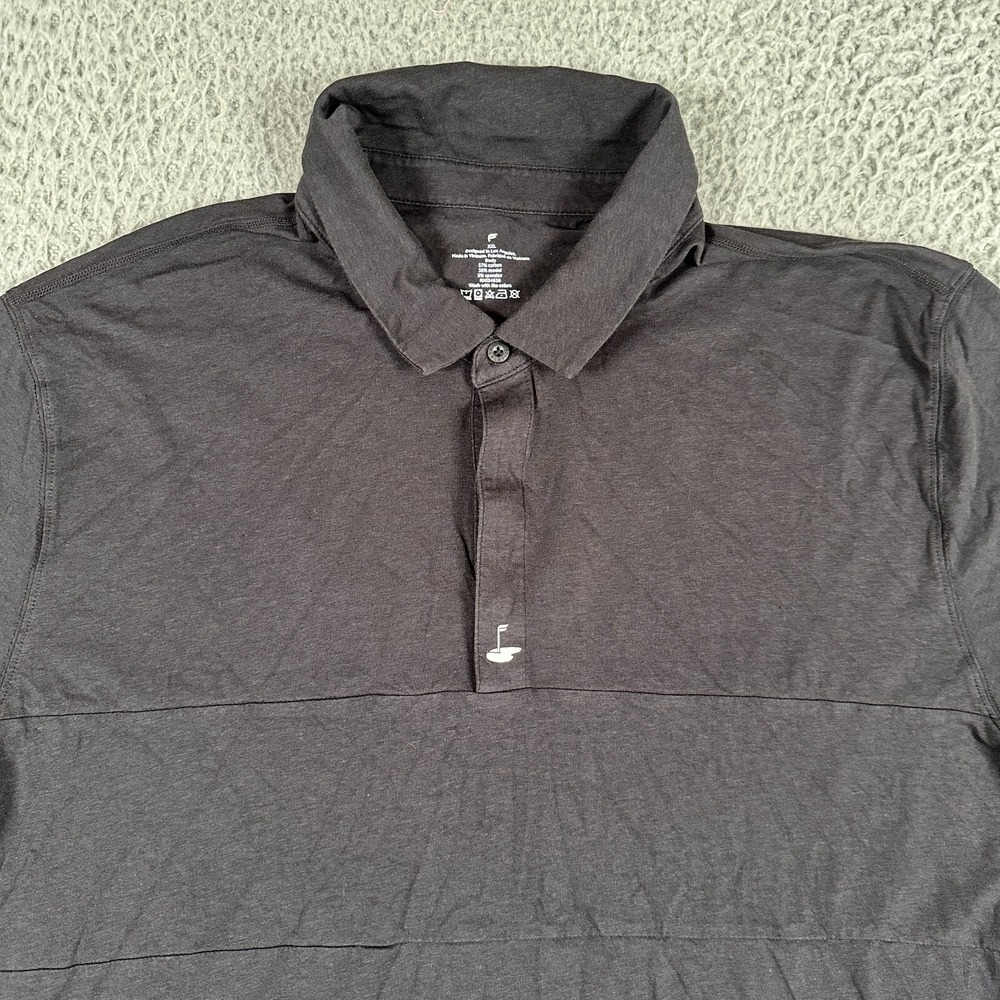 Fabletics x‎ Hart Eagle Edition Script Logo Polo Mens XXL Black Stretch 2XL